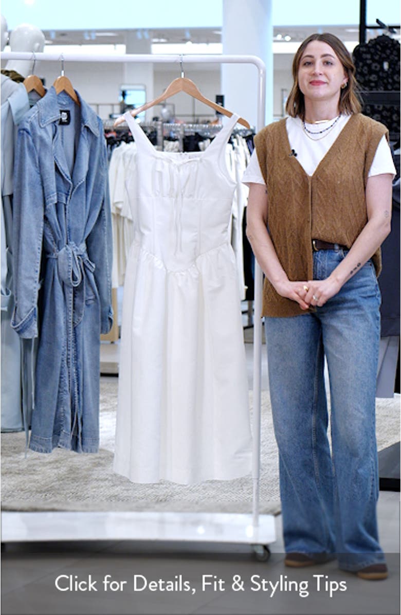 Gathered Corset Sleeveless Midi Dress, sales video thumbnail