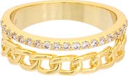 Juvell Cubic Zirconia Curb Link Band Ring