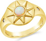 Sterling Forever Sunni Opal Signet Ring