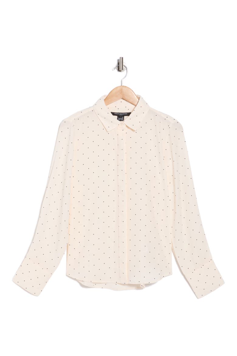Polka Dot Button-Up Shirt, Alternate, color, CREAM W/ BLACK POLKA DOT