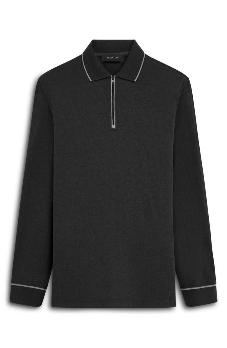 Bugatchi Tipped Long Sleeve Quarter Zip Polo, Alternate, color, 