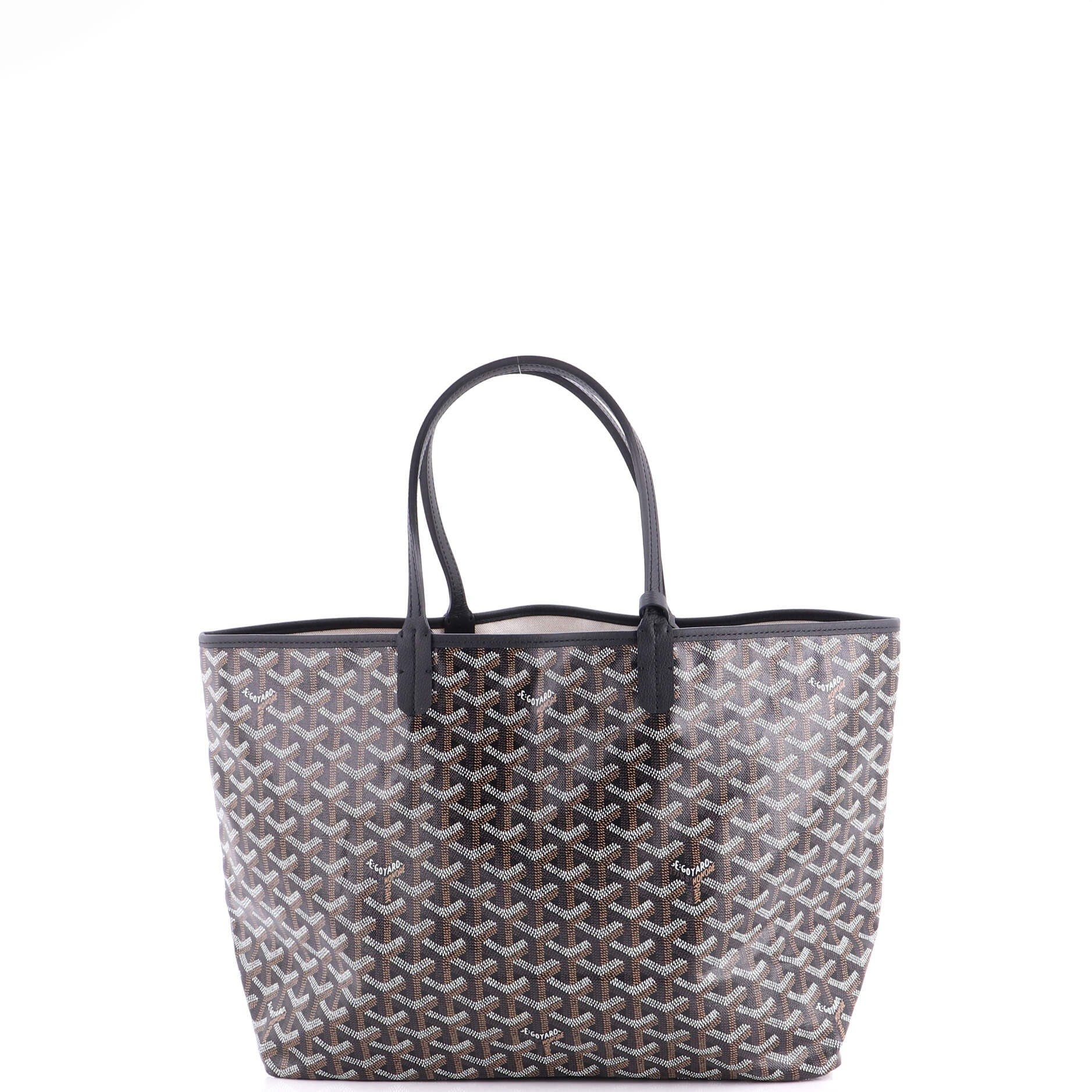 Pre-Owned Goyard Saint Louis Tote Coated Canvas PM, Main, color, Black