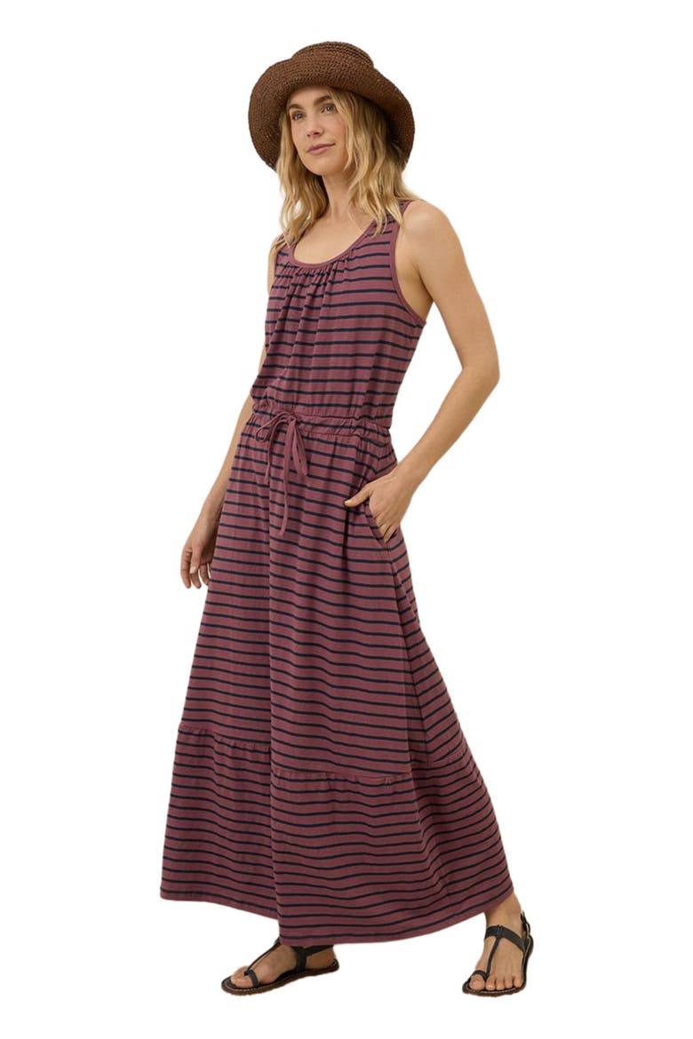 Organic Cotton Relaxed Slub Tank Maxi Dress, Alternate, color, Sea Ranch Stripe Mauve