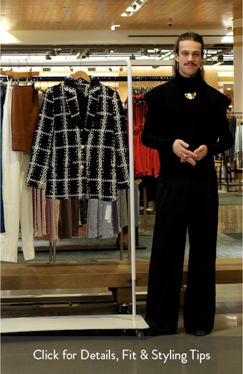 Premium Plaid Oversize Tweed Blazer, sales video thumbnail