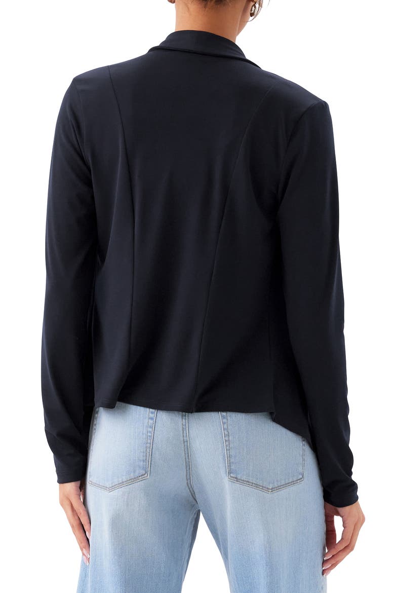 Travel Jersey Open Front Cardigan, Alternate, color, BLACK