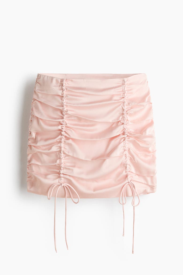 Ruched Satin Skirt, Alternate, color, Powder pink