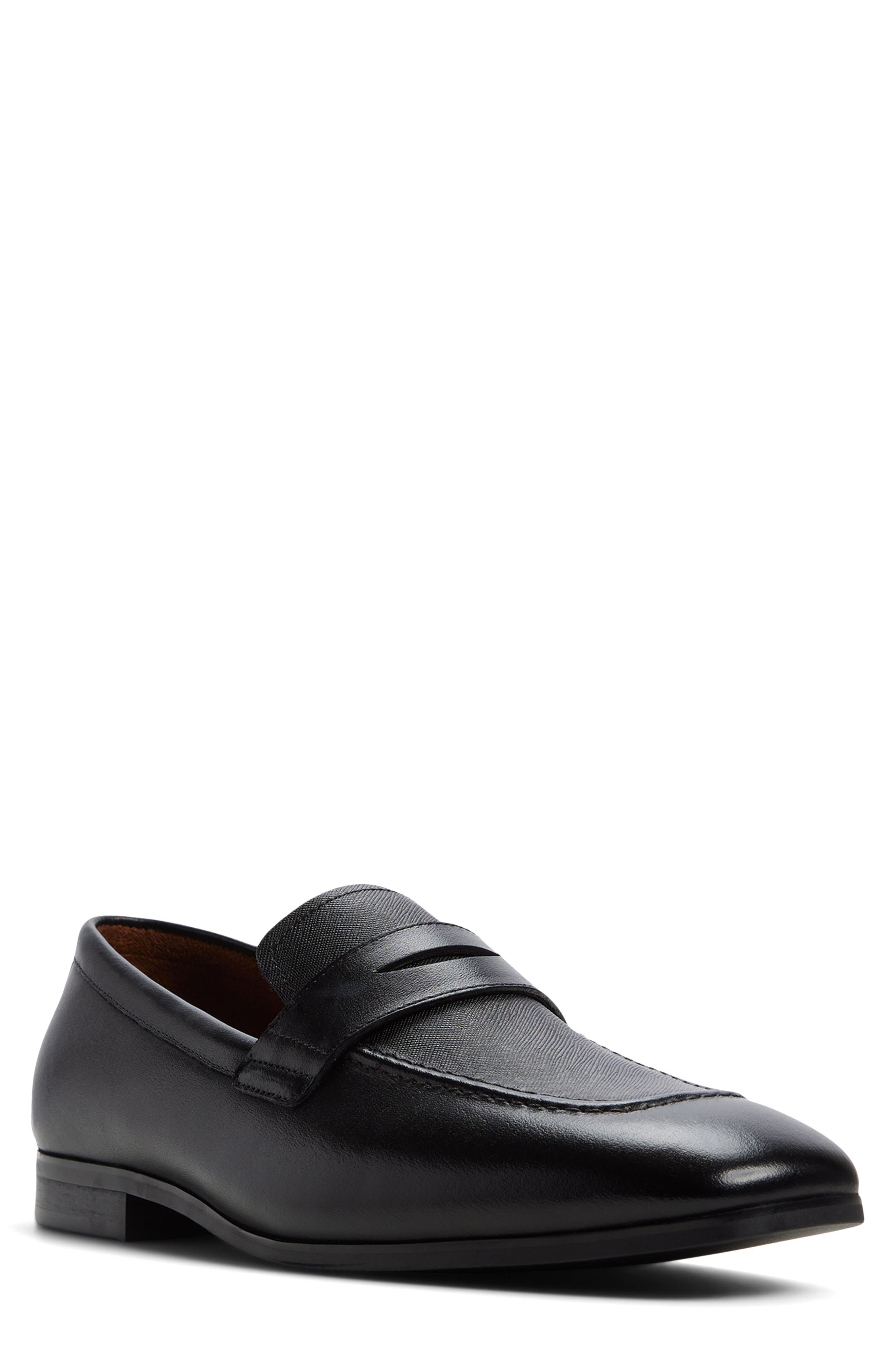 ALDO Portsmouth Penny Loafer, Main, color, Black
