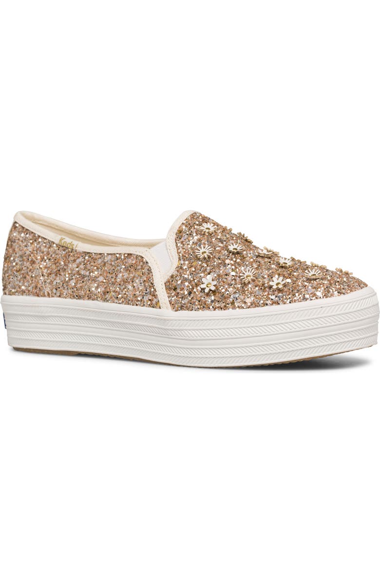 Keds<sup>®</sup> x kate spade new york triple decker glitter slip-on sneaker, Main, color,