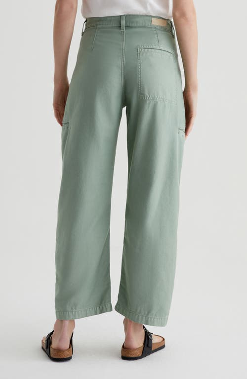Ag Hazal Ankle Barrel Utility Twill Pants In Sulfur Matcha Latte