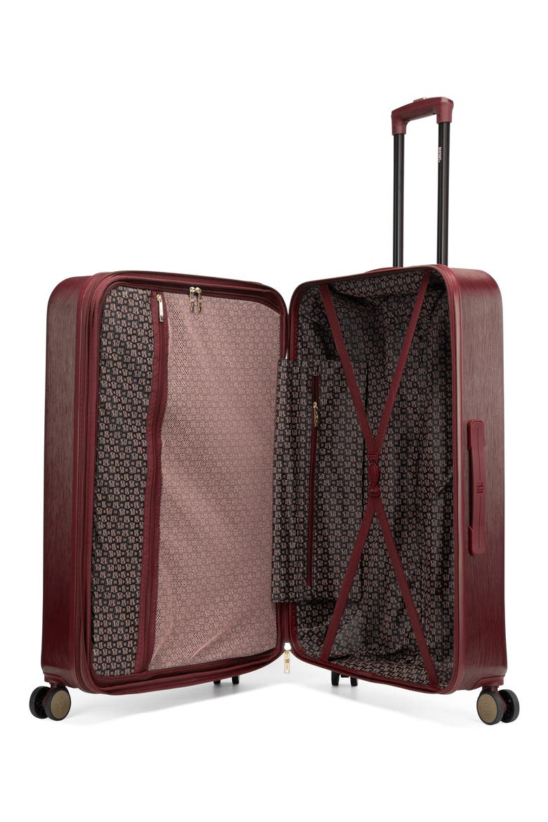 Three-Piece Diamond Hardside Spinner Luggage Set, Alternate, color, BURGUNDY