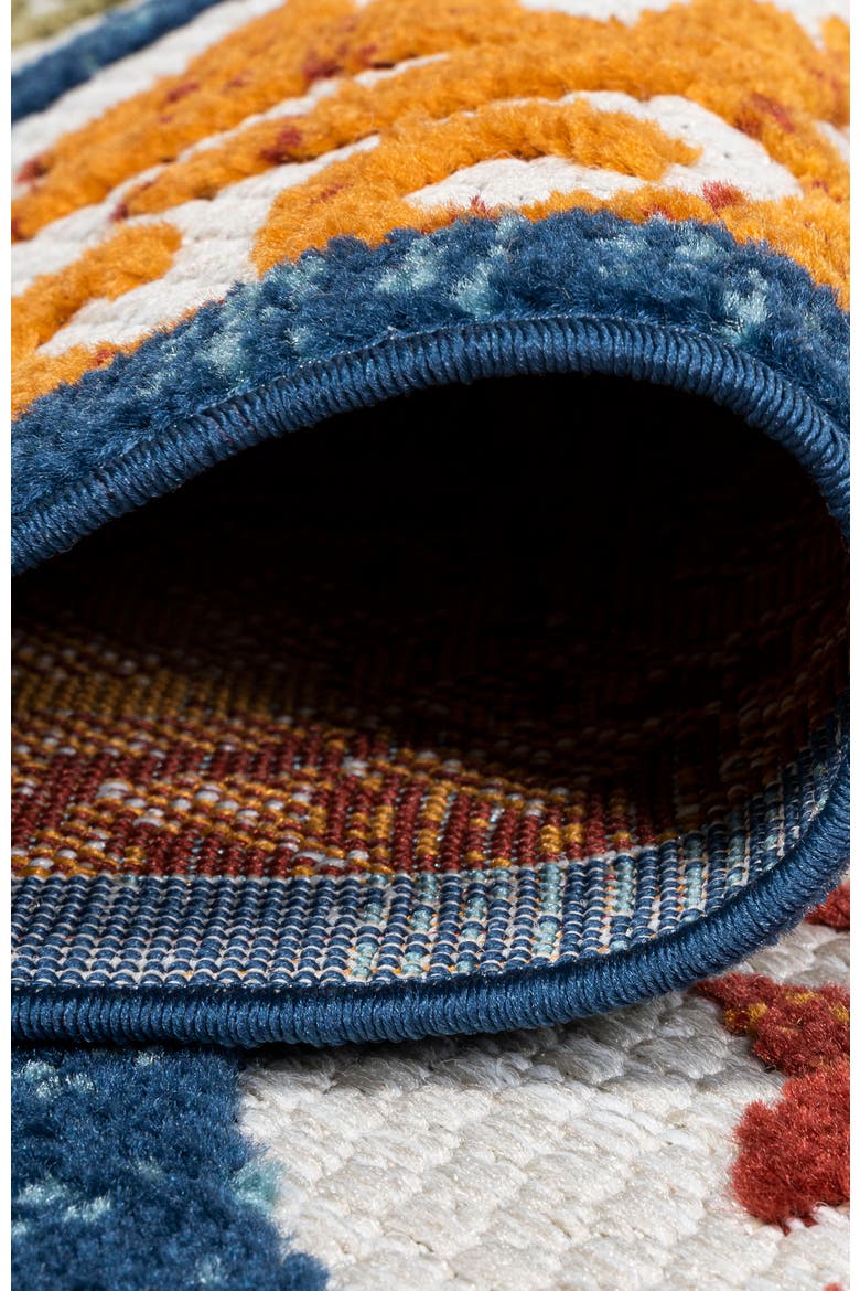 Cassis Ornate Ogee Trellis Indoor/Outdoor Area Rug, Alternate, color, Blue/Multi