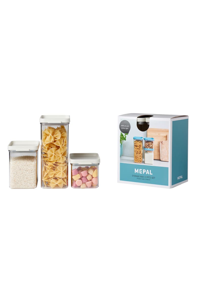 Mepal Omnia 3-Piece Storage Box Set, Main, color, Nordic White