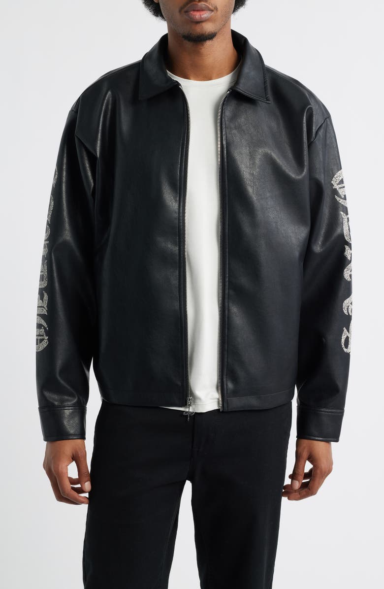 SANTO STUDIO Faux Leather Jacket, Main, color, Black Fade