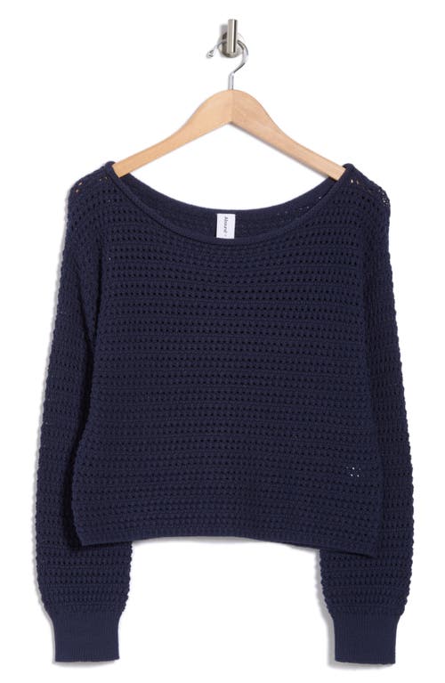 Abound Open Stitch Cotton Sweater In Navy Iris