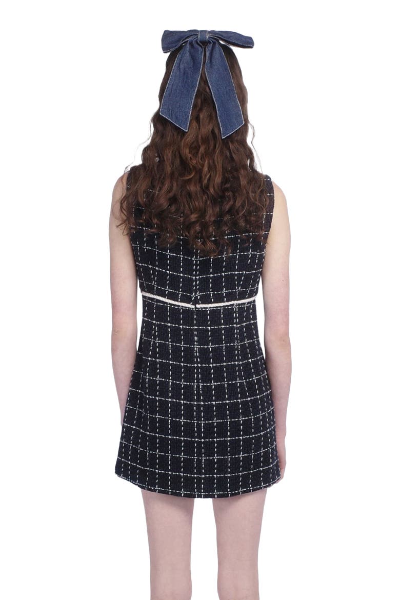 Windowpane Tweed Mini Dress, Alternate, color, DENIM MULTI