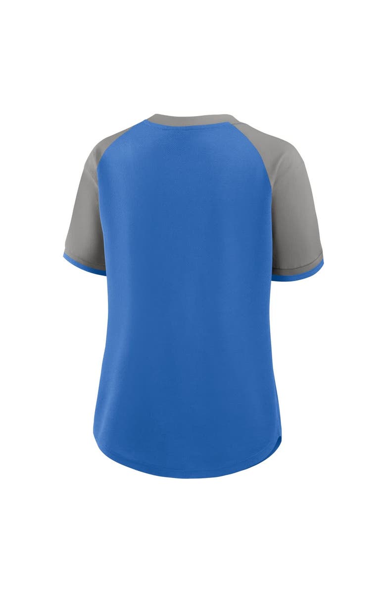FANATICS Women's Fanatics Blue/Silver Detroit Lions Height Advantage T-Shirt, Alternate, color, Blue