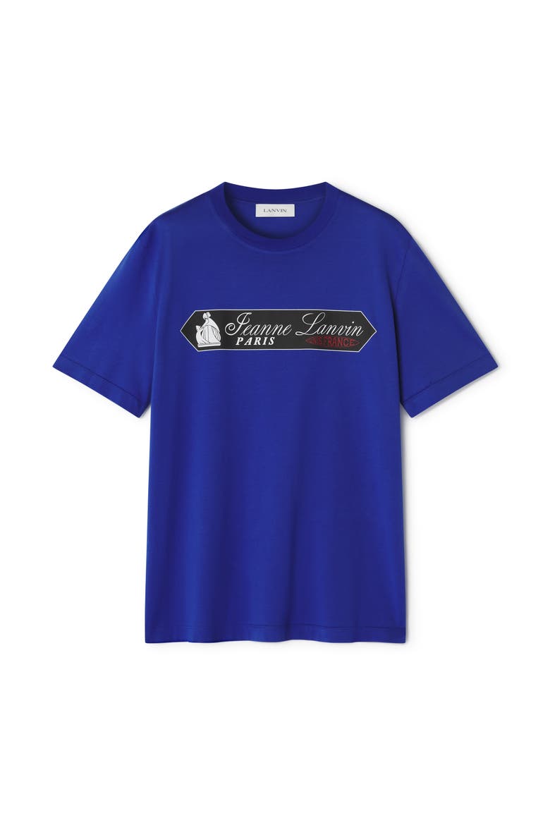 Printed Lanvin Signature Label T-Shirt, Alternate, color, Pale blue