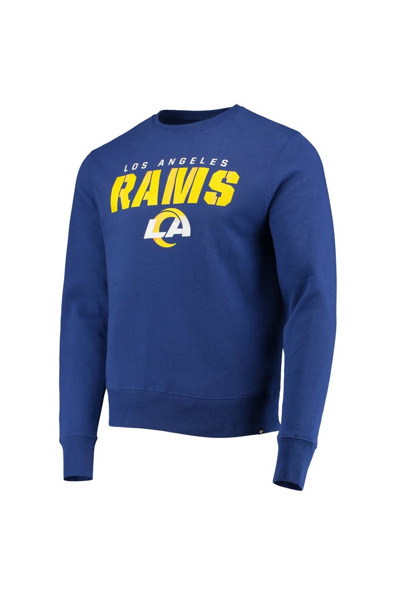 Men's '47 Royal Los Angeles Rams Traction Headline Pullover Sweatshirt, Alternate, color, Royal