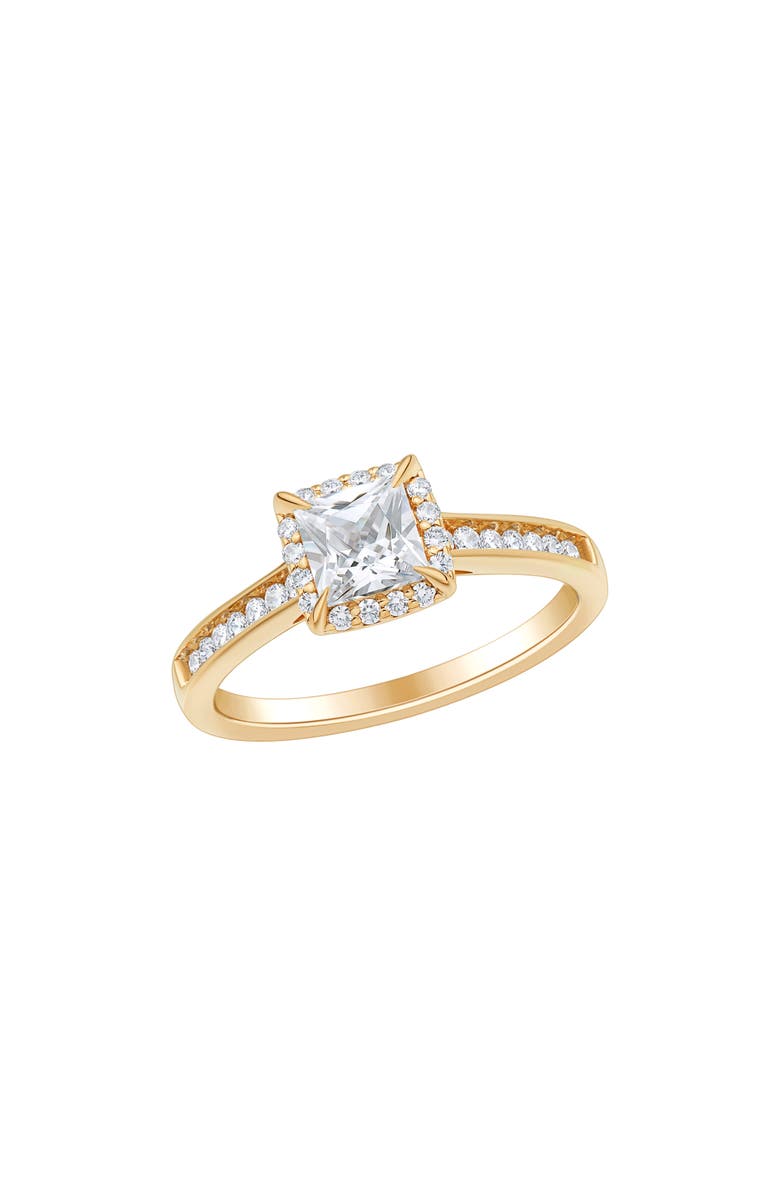 Frankie & Zoe Halo Lab Grown Diamond Engagement Ring, Main, color, Yellow Gold