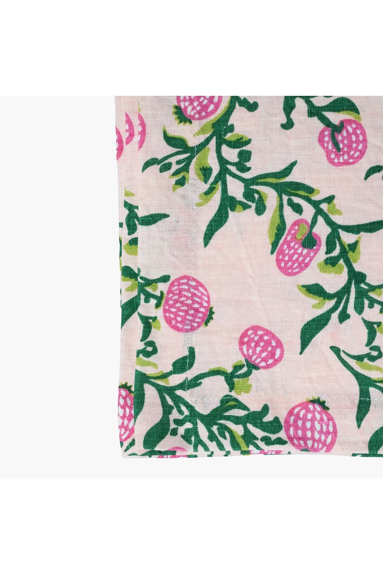 Rasa - Pure Linen Hand-Printed Table Runner, Alternate, color, Pastel Pink