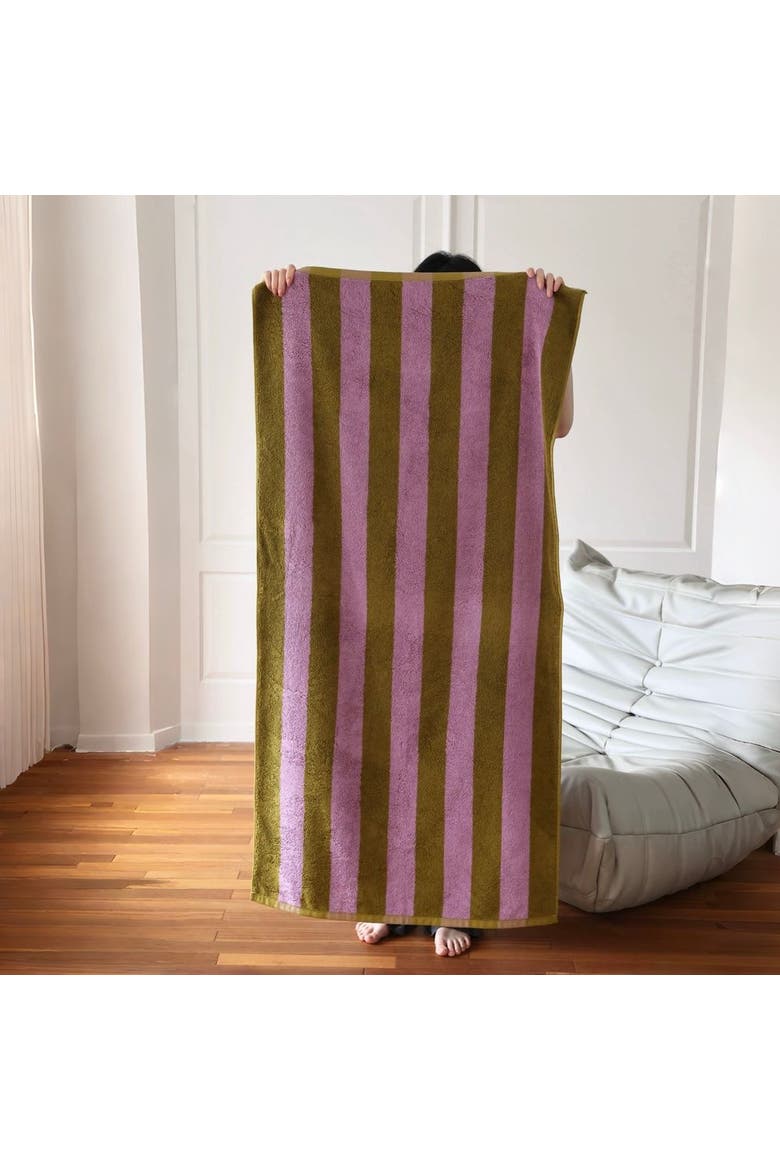 Ultra Soft Absorbent Terra Stripe Bath Towel, Alternate, color, Lavender