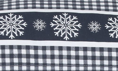 Azores Home Gingham Deer Heavyweight Cotton Flannel Comforter & Pillow Sham Set In Blue