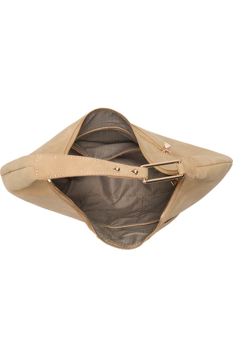 URBAN EXPRESSIONS HANDBAGS Faux Suede Hobo Bag, Alternate, color, Camel