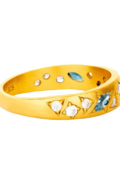 Birthdate Co. The December Birthstone Ring In Gold/light Blue