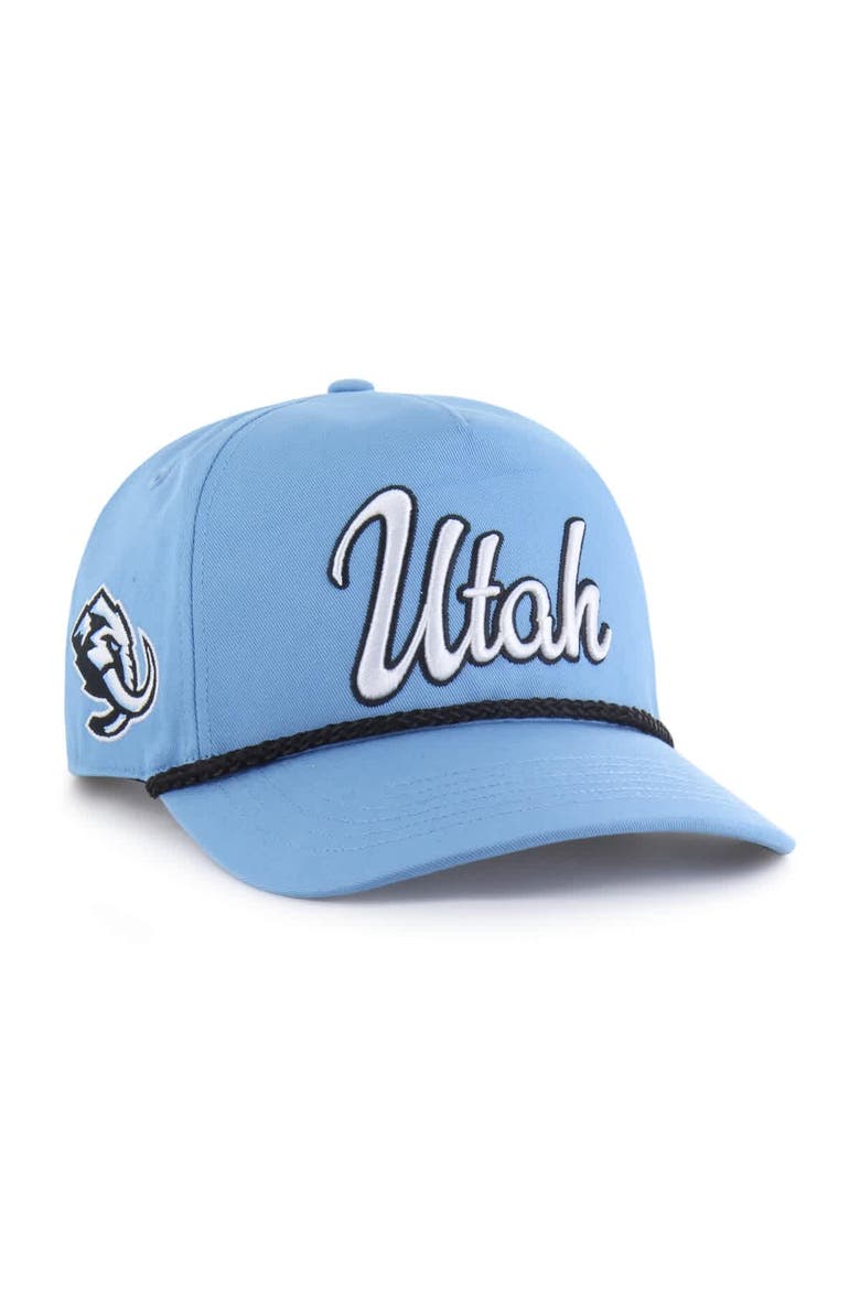 Men's '47 Light Blue Utah Mammoth Overhand Logo Side Patch Adjustable Hitch Hat, Main, color, Light Blue