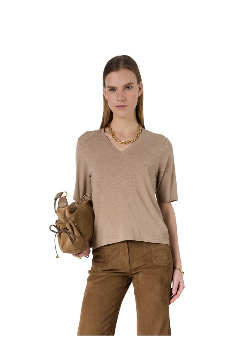 GERARD DAREL Malvine V-Neck T-Shirt, Main, color, Caramel