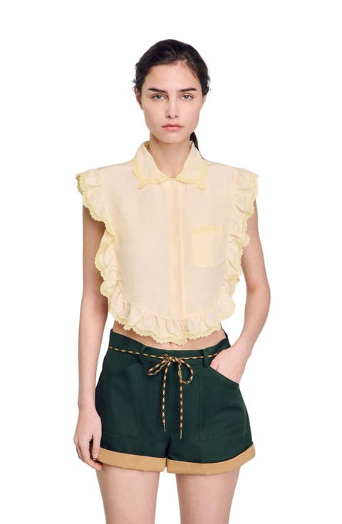 Top Shirt collar with lace detail