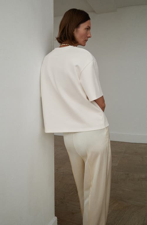 Mango Oversize Cotton Blend T-shirt In White