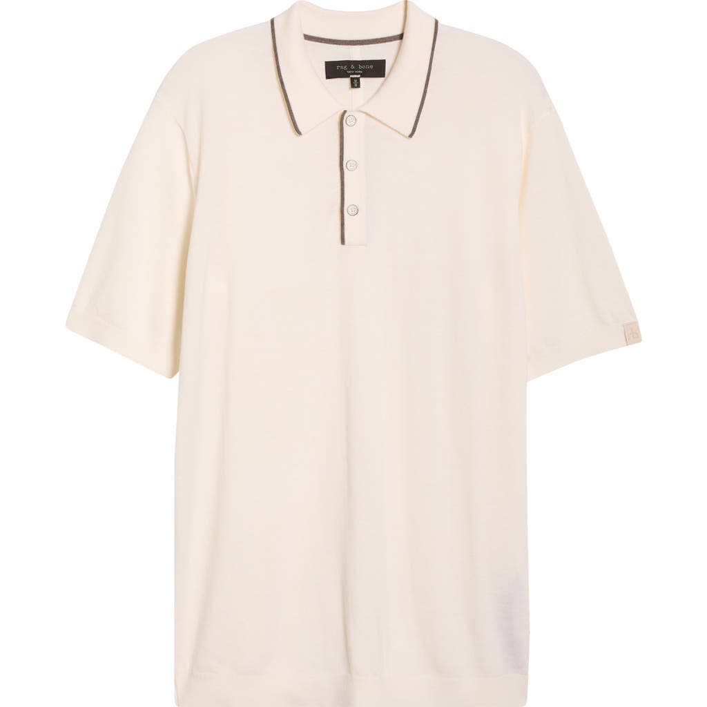 Rag & Bone Crawford Wool & Cashmere Sweater Polo In White