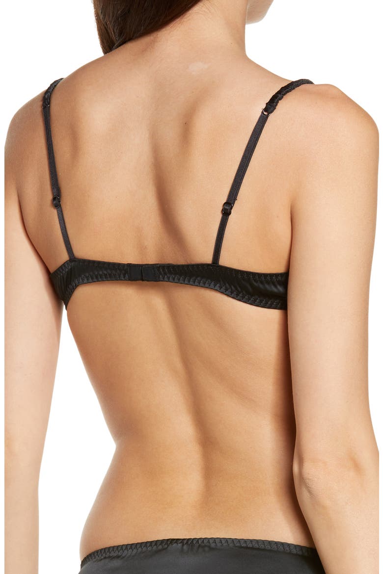 Shine Scrunchie Scoop Satin Bra, Alternate, color, ONYX