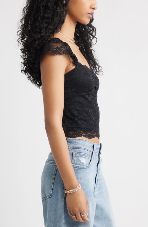 Bp. Cap Sleeve Lace Top In Black