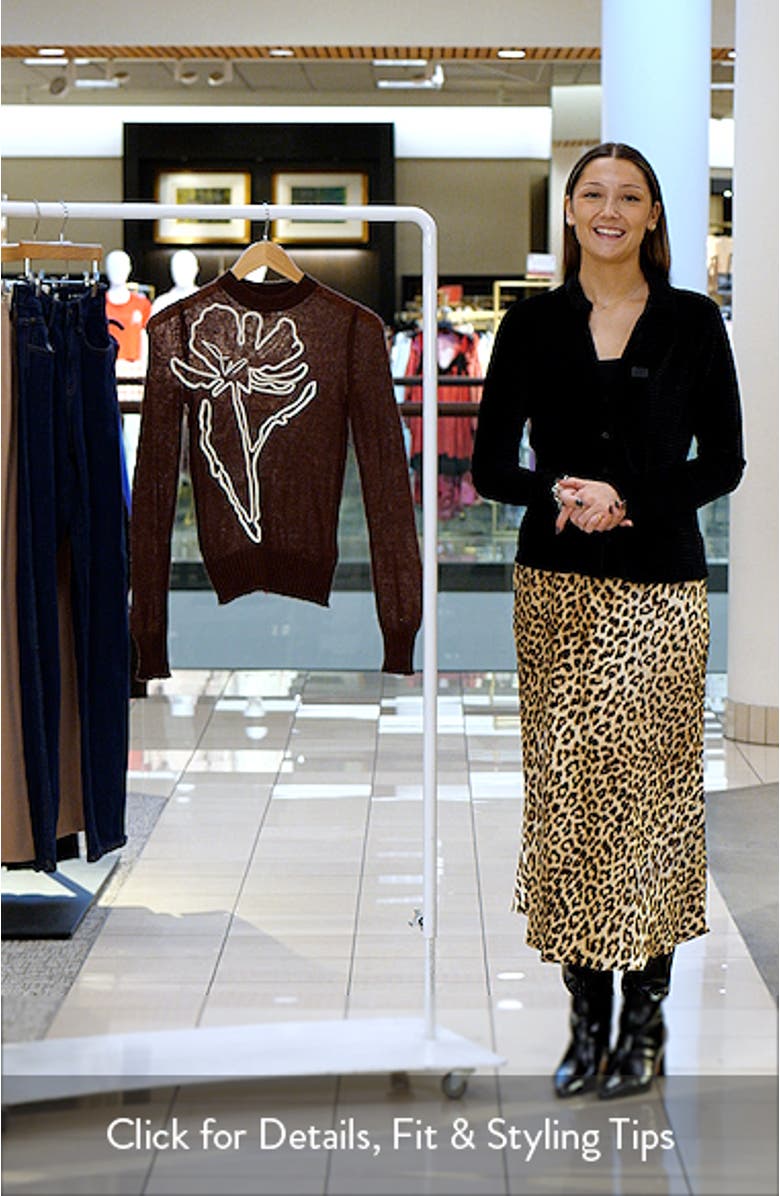 Floral Embroidered Semisheer Sweater, sales video thumbnail