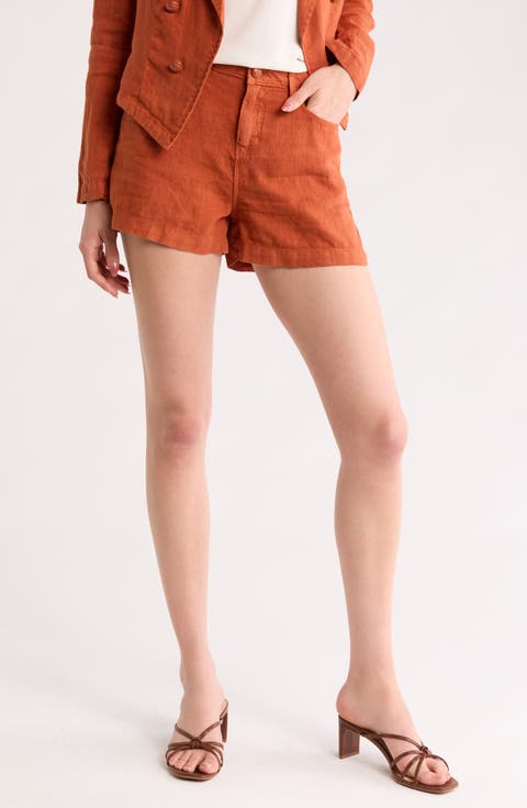Gina High Waist Linen Shorts