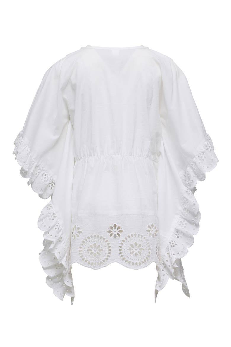 Kids' Eyelet Ruffle Cotton Cover-Up Dress, Alternate, color, WHITE