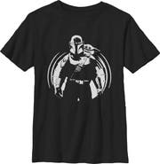 Star Wars: The Mandalorian and Grogu Boys Star Wars The Mandalorian and Grogu Black and White Sketch T Shirt