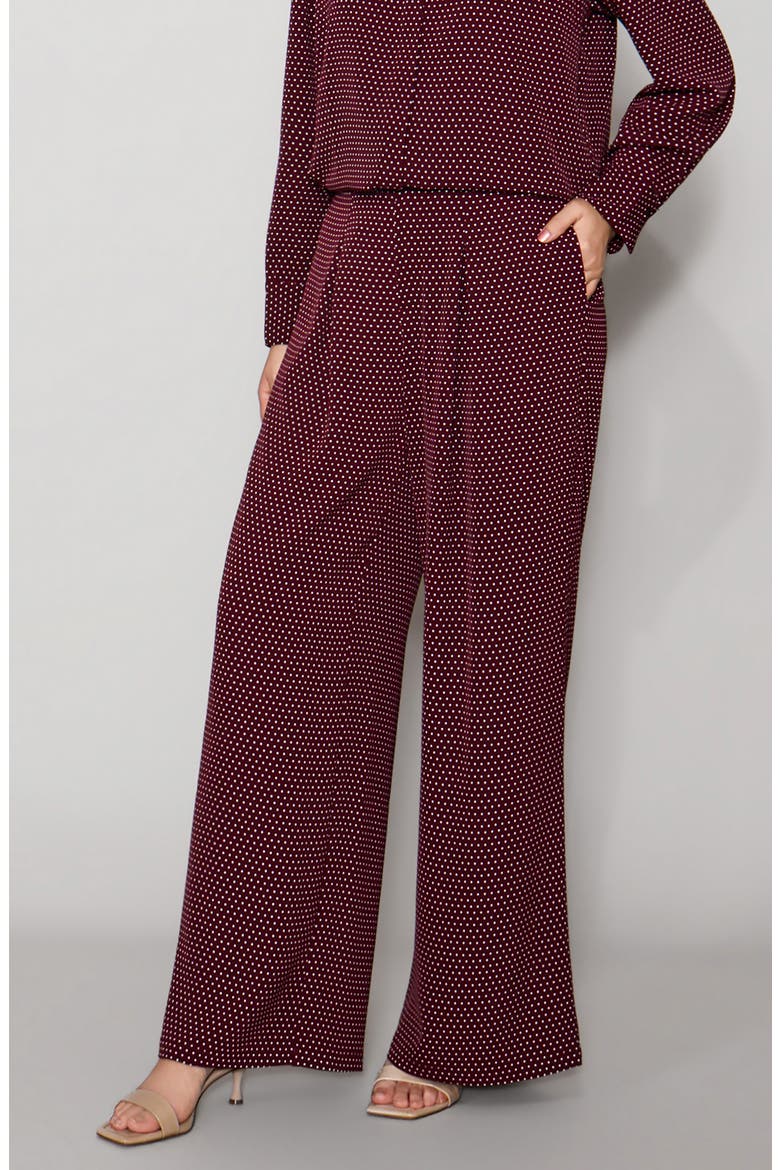 Luxe Crepe Wide Leg Pants, Alternate, color, TAWNY PORT DOT