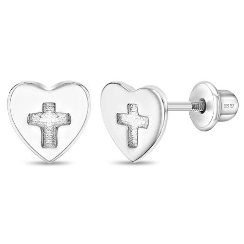 In Season Jewelry Heart & Cross Earrings in Silver at Nordstrom