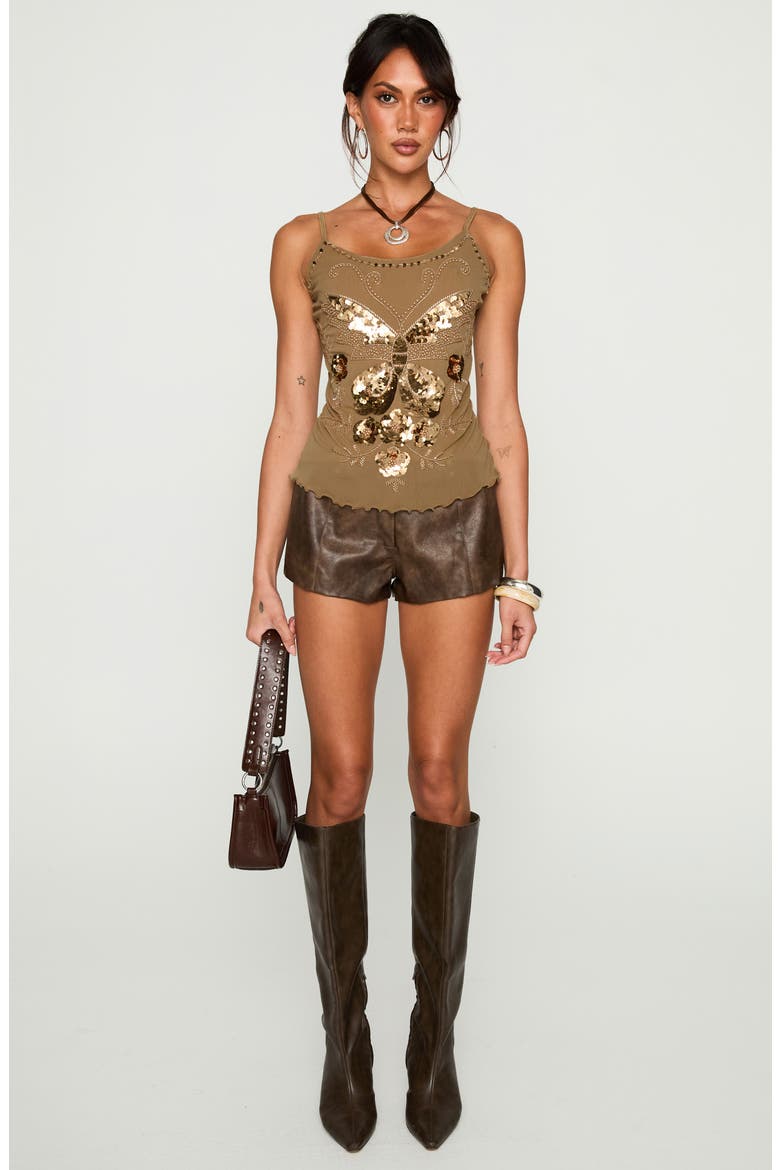 Start of Summer Sequin Camisole, Alternate, color, BROWN