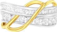 Haus of Brilliance 10K White and Yellow Gold 1 1/10 cttw Diamond Bypass Band Ring