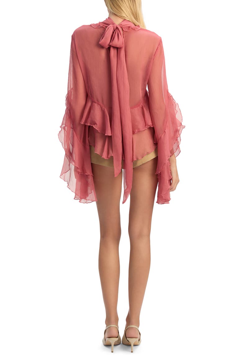 Anyssa Crinkle Chiffon Babydoll Top, Alternate, color, ROSE