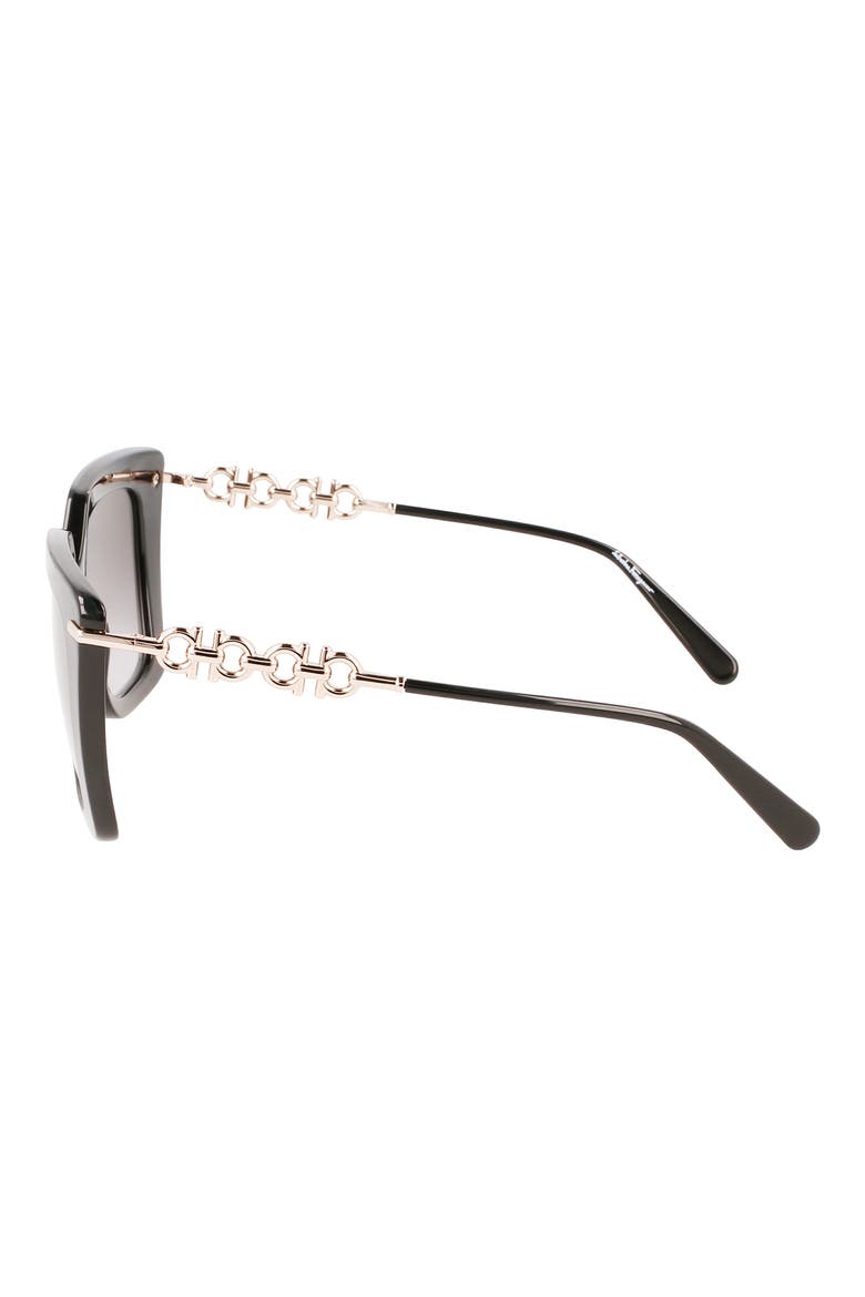 Gancini 51mm Rectangular Sunglasses, Alternate, color, BLACK