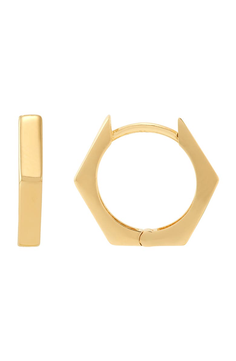 Frankie & Zoe Geometric Huggie Hoop Earrings, Alternate, color, Yellow Gold