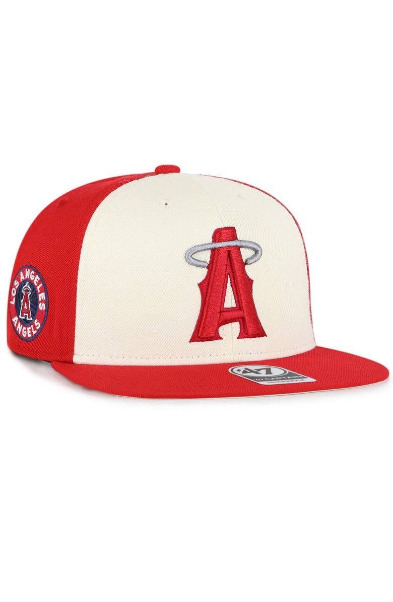 '47 Men's '47 Red Los Angeles Angels 2021 City Connect Captain Snapback Hat, Main, color, Red