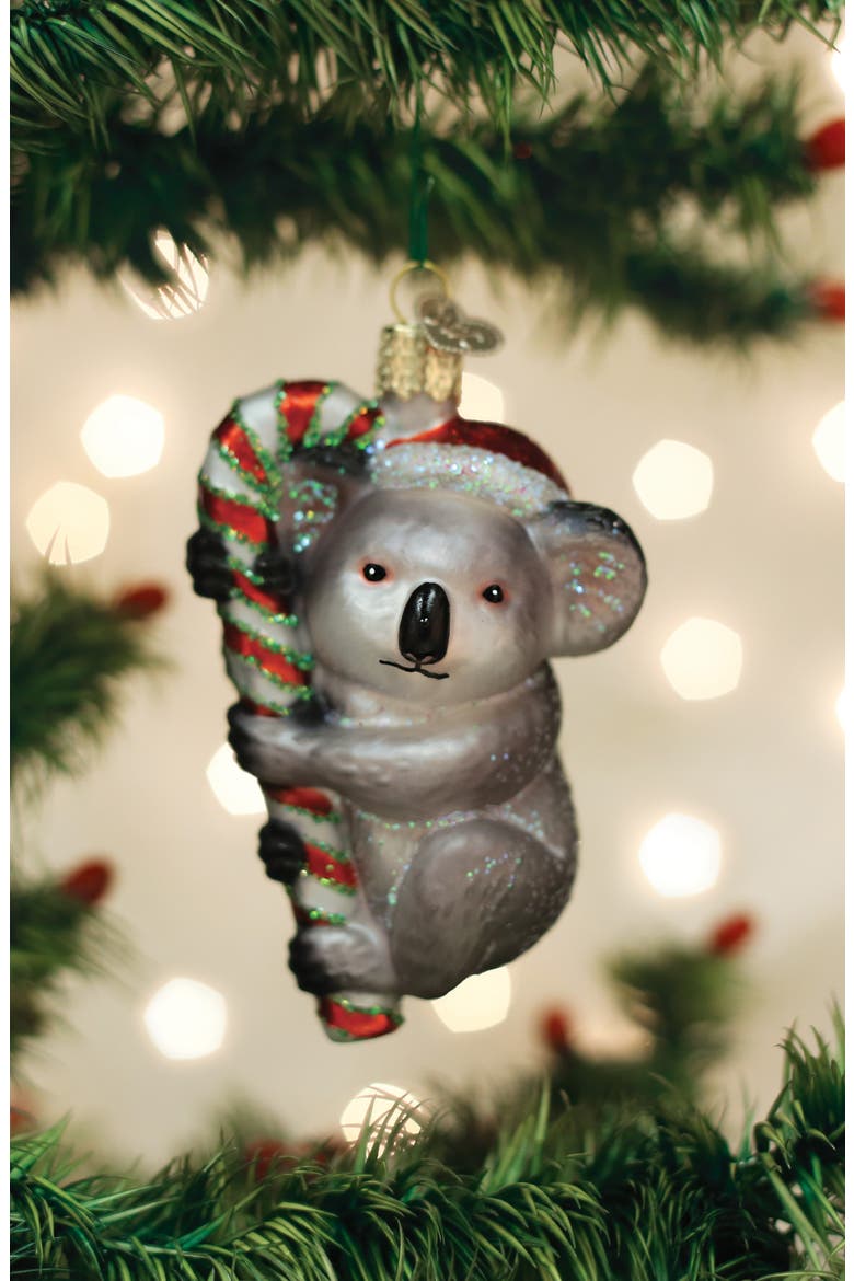 Christmas Koala Ornament, Alternate, color, GREY