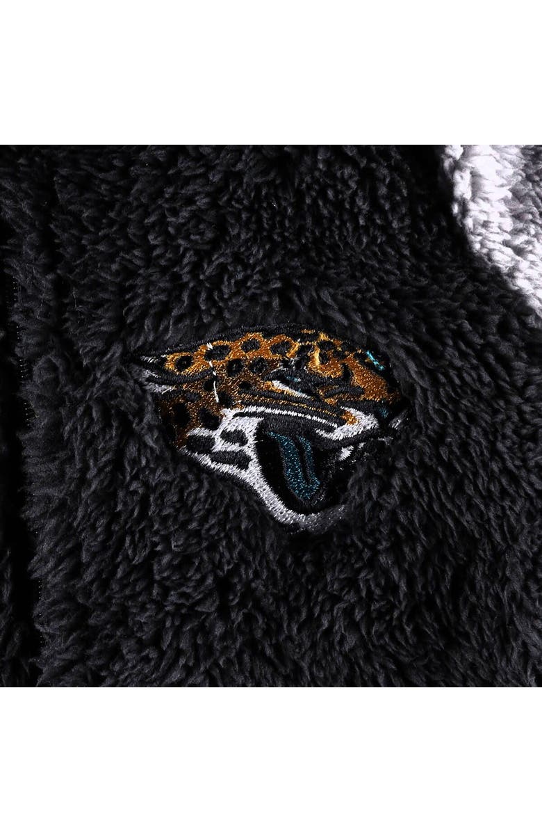 Outerstuff Newborn & Infant Black/Gray Jacksonville Jaguars Game Nap Teddy Fleece Bunting Full-Zip Sleeper, Alternate, color, Black