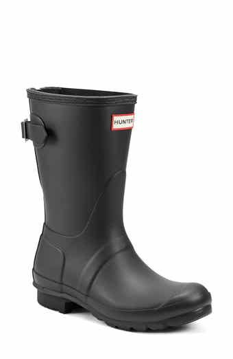 Hunter Refined Short Waterproof Mid Boots Womens 8 Black